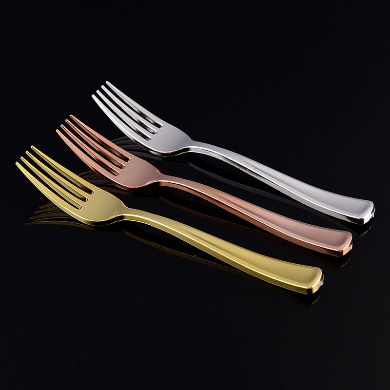Heavy Duty Disposable Silver Coating fancy Plastic Cutlery