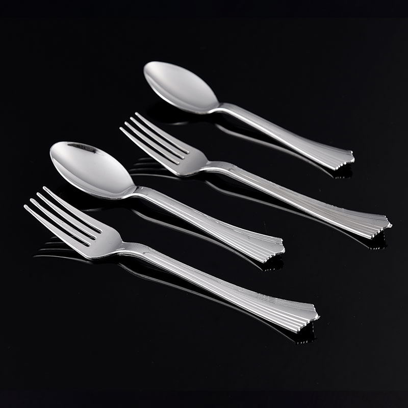 Disposable Silver Coating Plastic Cutlery Heavy Duty
